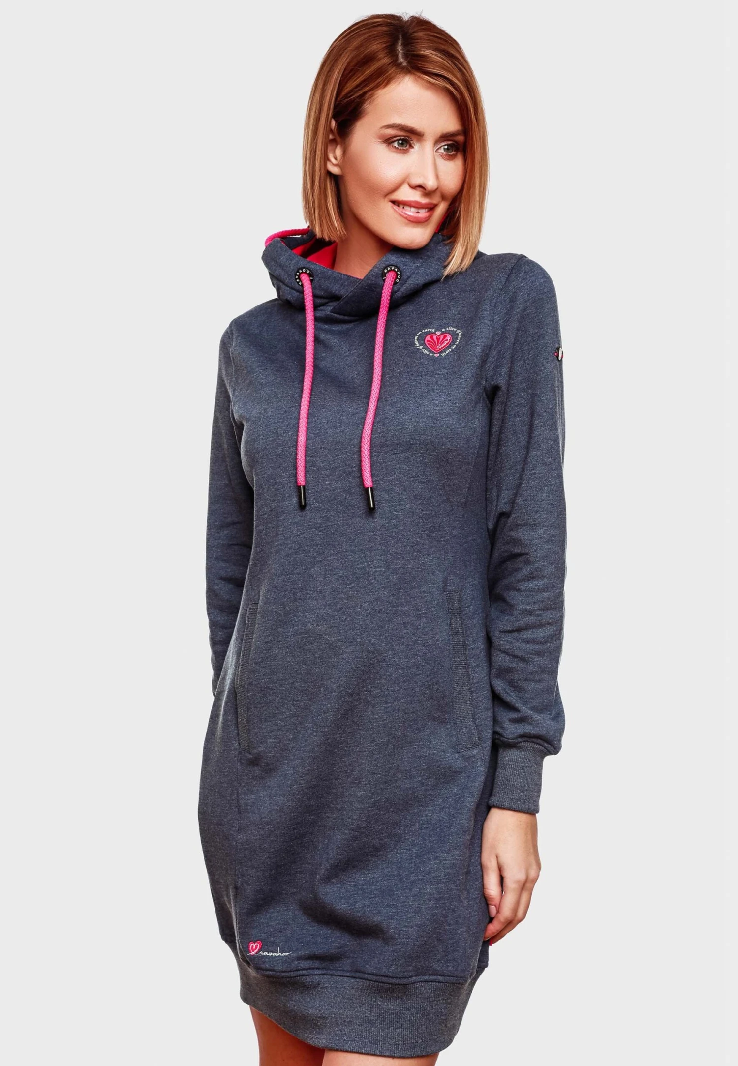 Navahoo Jurk - Dusty Blue Melange 1 Navahoo Jurk - Dusty Blue Melange