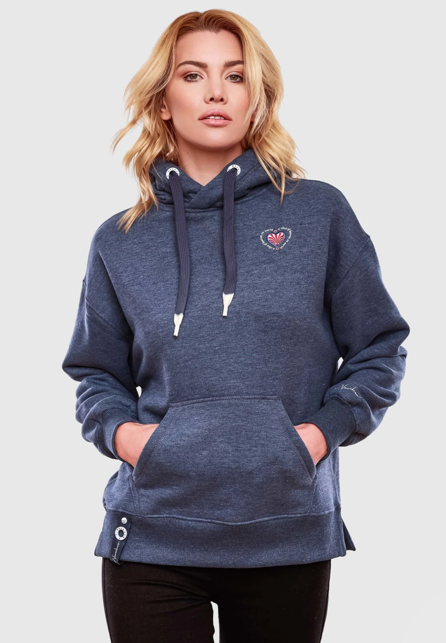 Navahoo Hoodie - Dusty Blue Melange 1 Navahoo Hoodie - Dusty Blue Melange