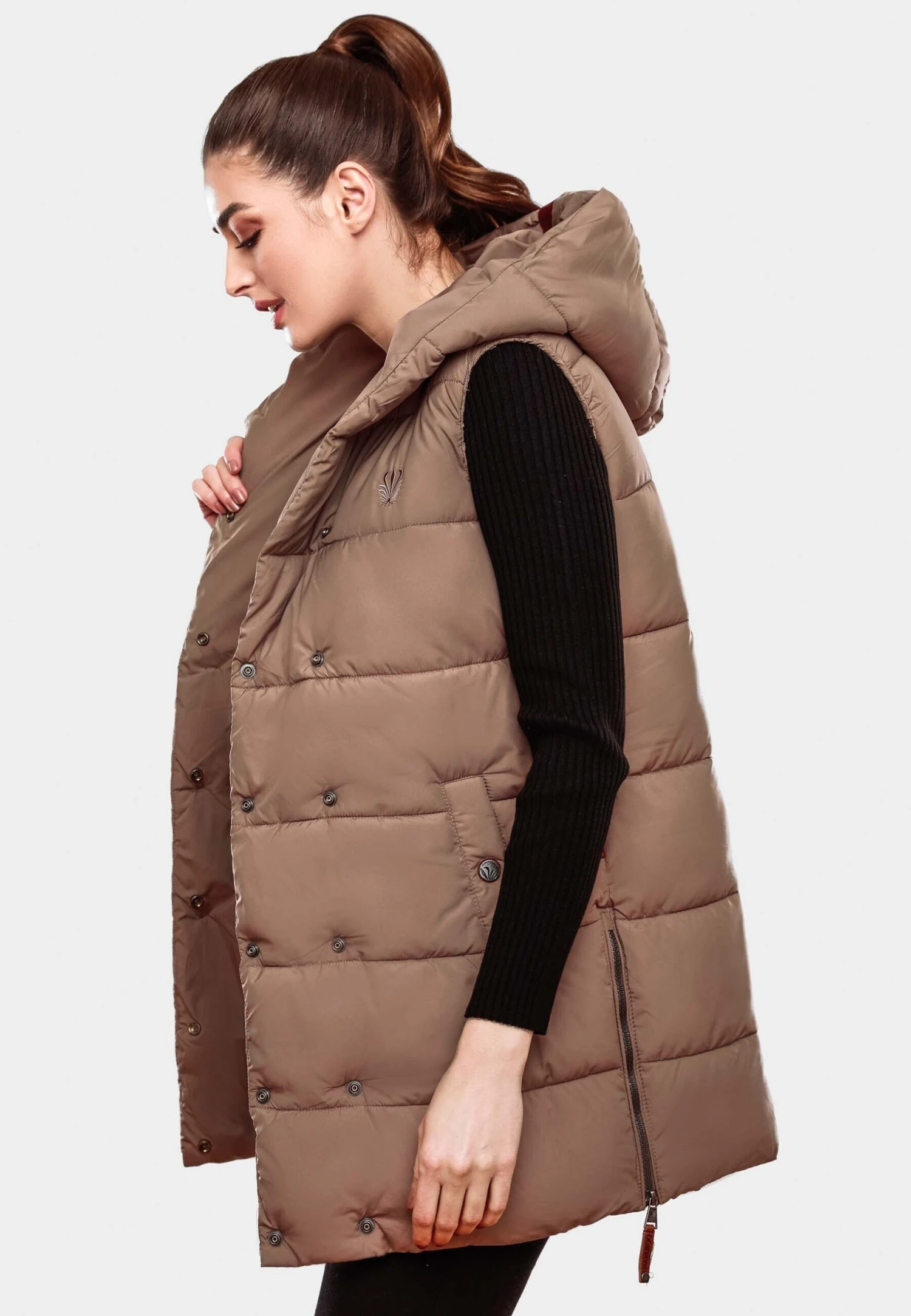 Navahoo Madilynaa - Bodywarmer - Dark Taupe 4 Navahoo Madilynaa - Bodywarmer - Dark Taupe - Afbeelding 4