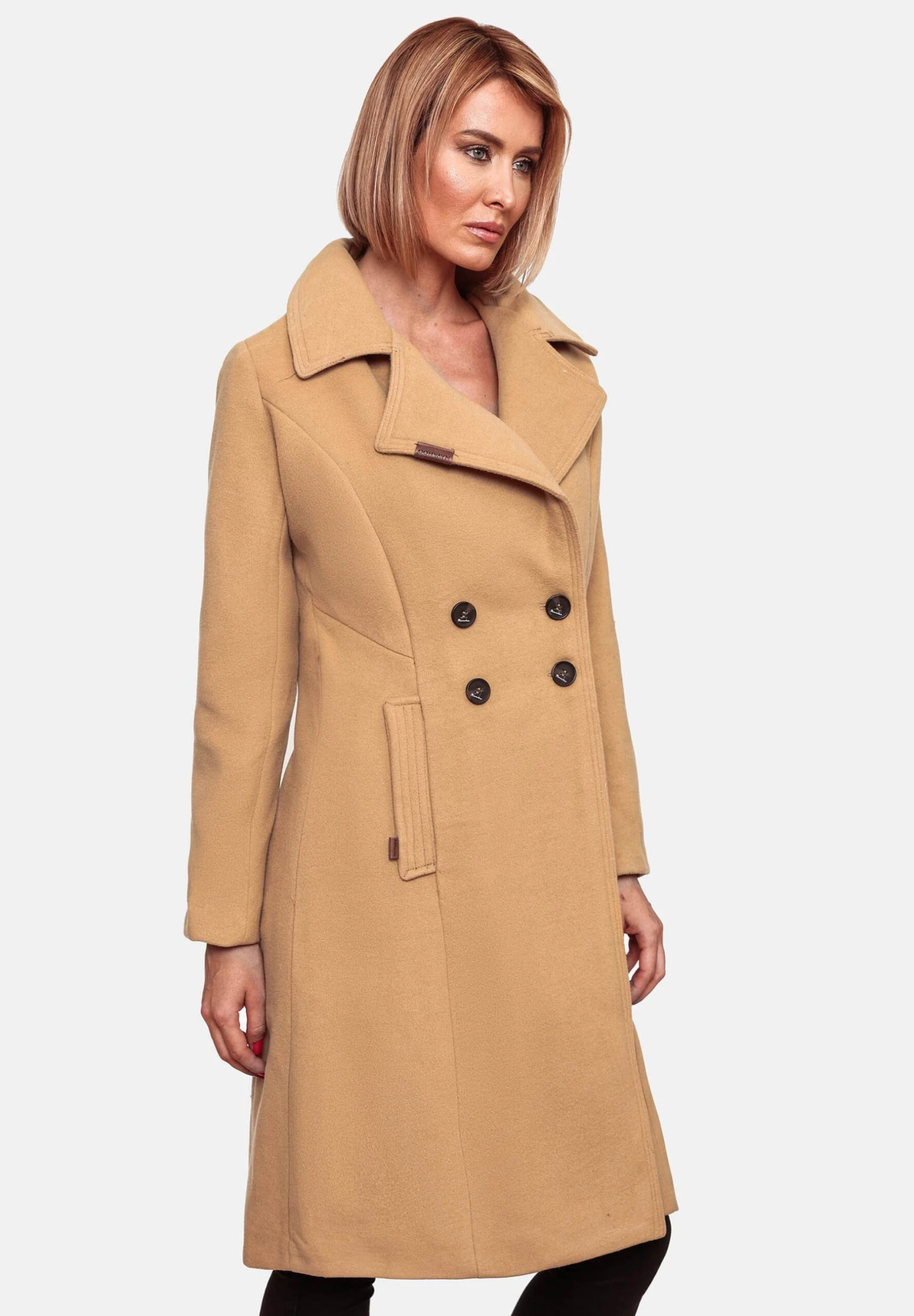 Navahoo Wooly - Halflange Jas - Camel 4 Navahoo Wooly - Halflange Jas - Camel - Afbeelding 4