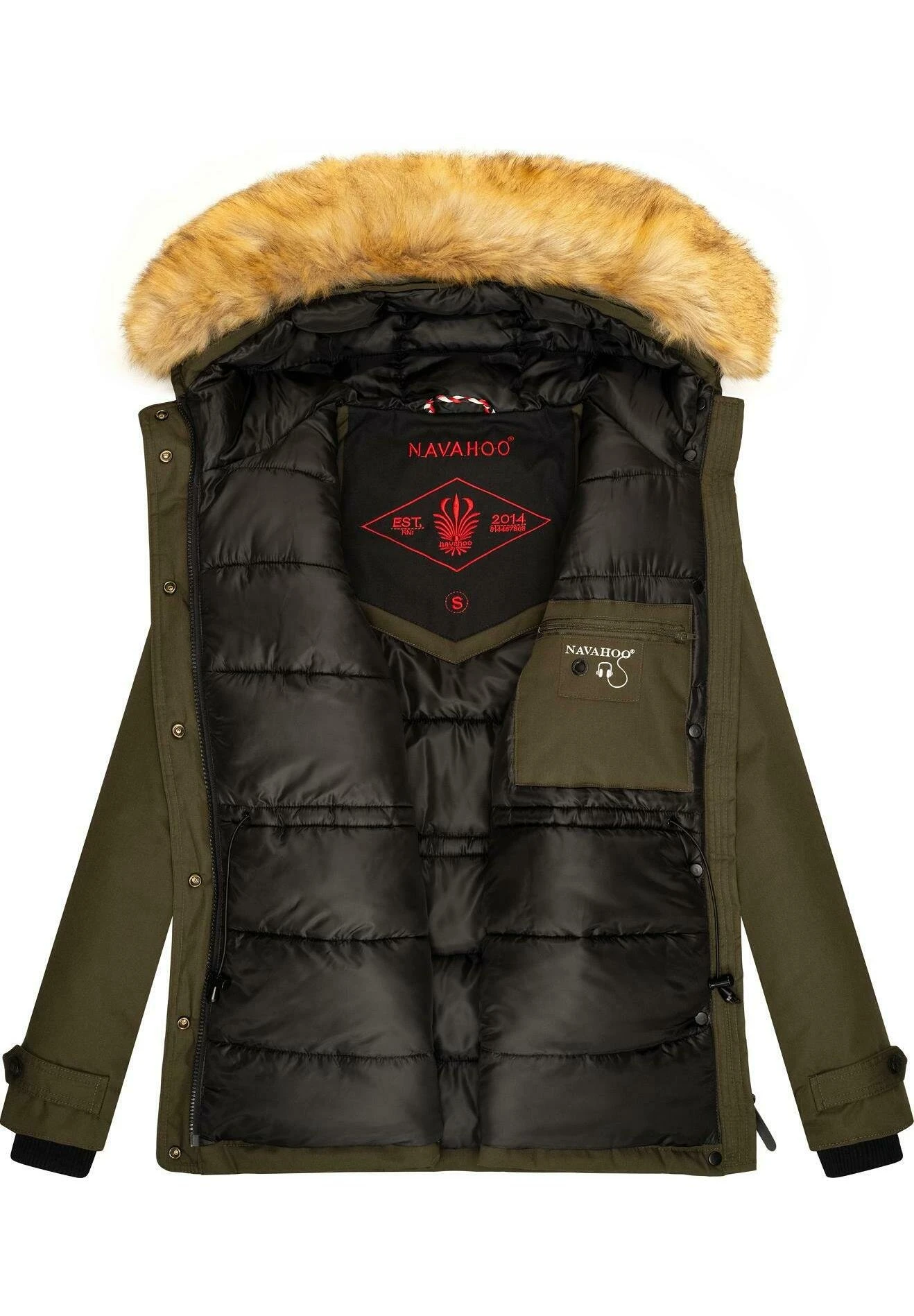 Navahoo Laura - Winterjas - Olive 4 Navahoo Laura - Winterjas - Olive - Afbeelding 4