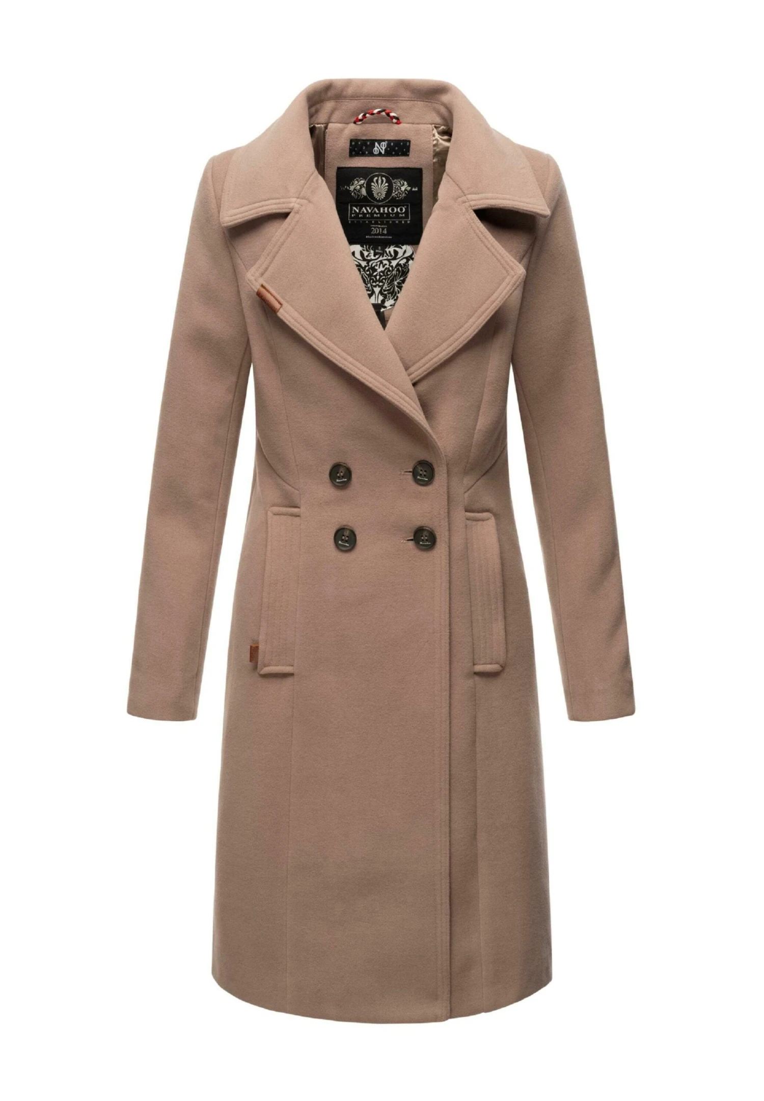 Navahoo Wooly - Halflange Jas - Taupe 1 Navahoo Wooly - Halflange Jas - Taupe