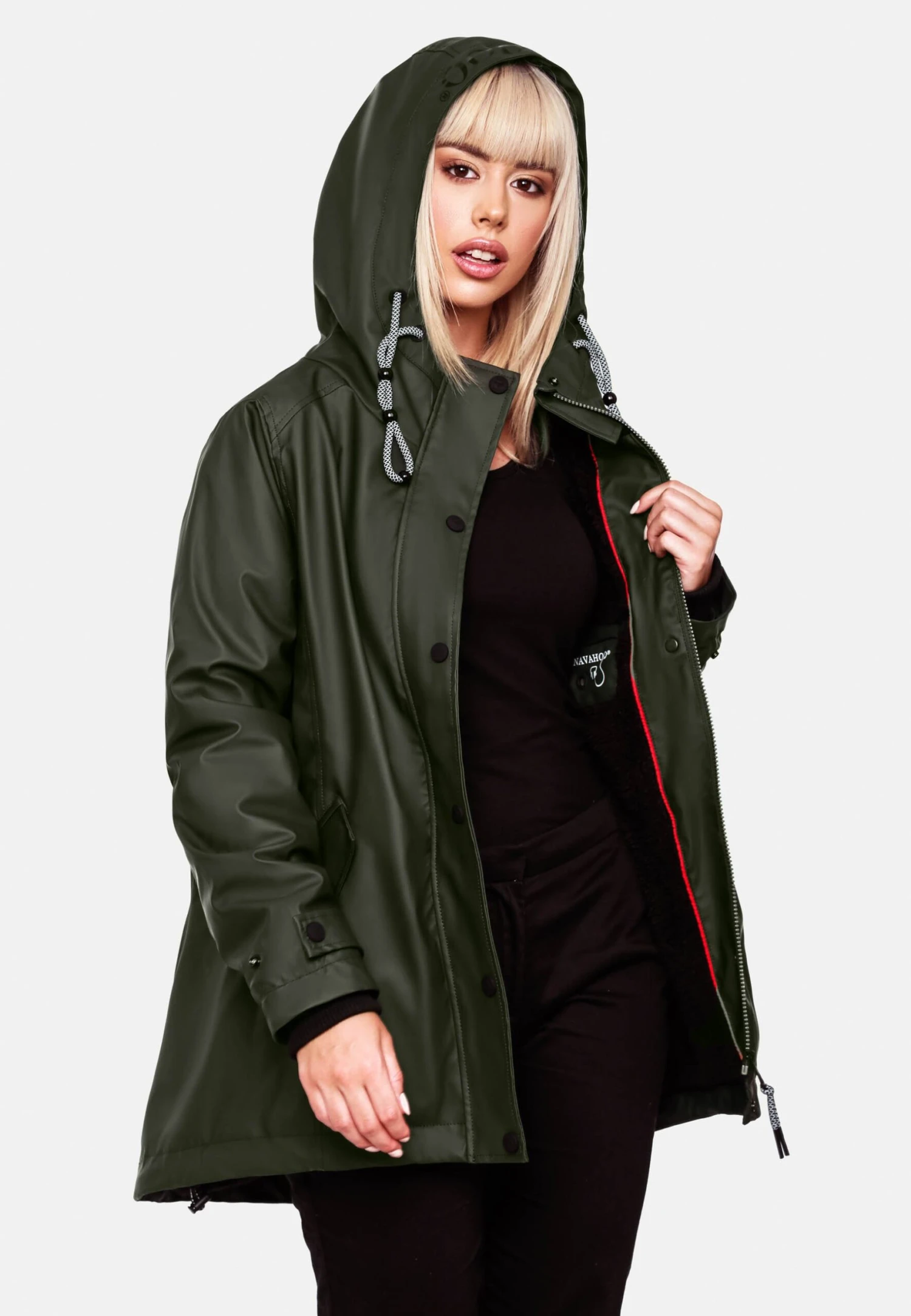 Navahoo Lindraa - Winterjas - Dark Olive 4 Navahoo Lindraa - Winterjas - Dark Olive - Afbeelding 4