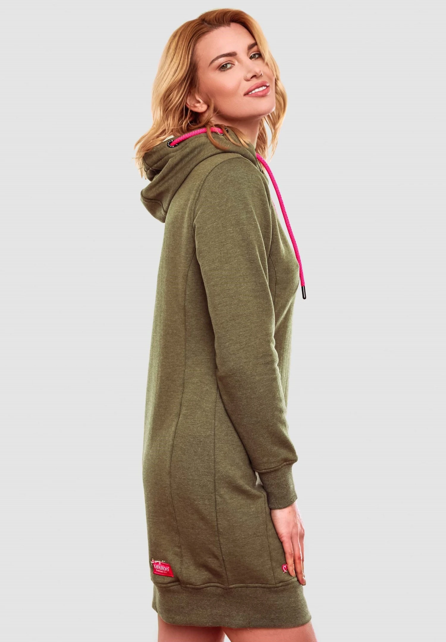 Navahoo Jurk - Dusty Olive Melange 3 Navahoo Jurk - Dusty Olive Melange - Afbeelding 3