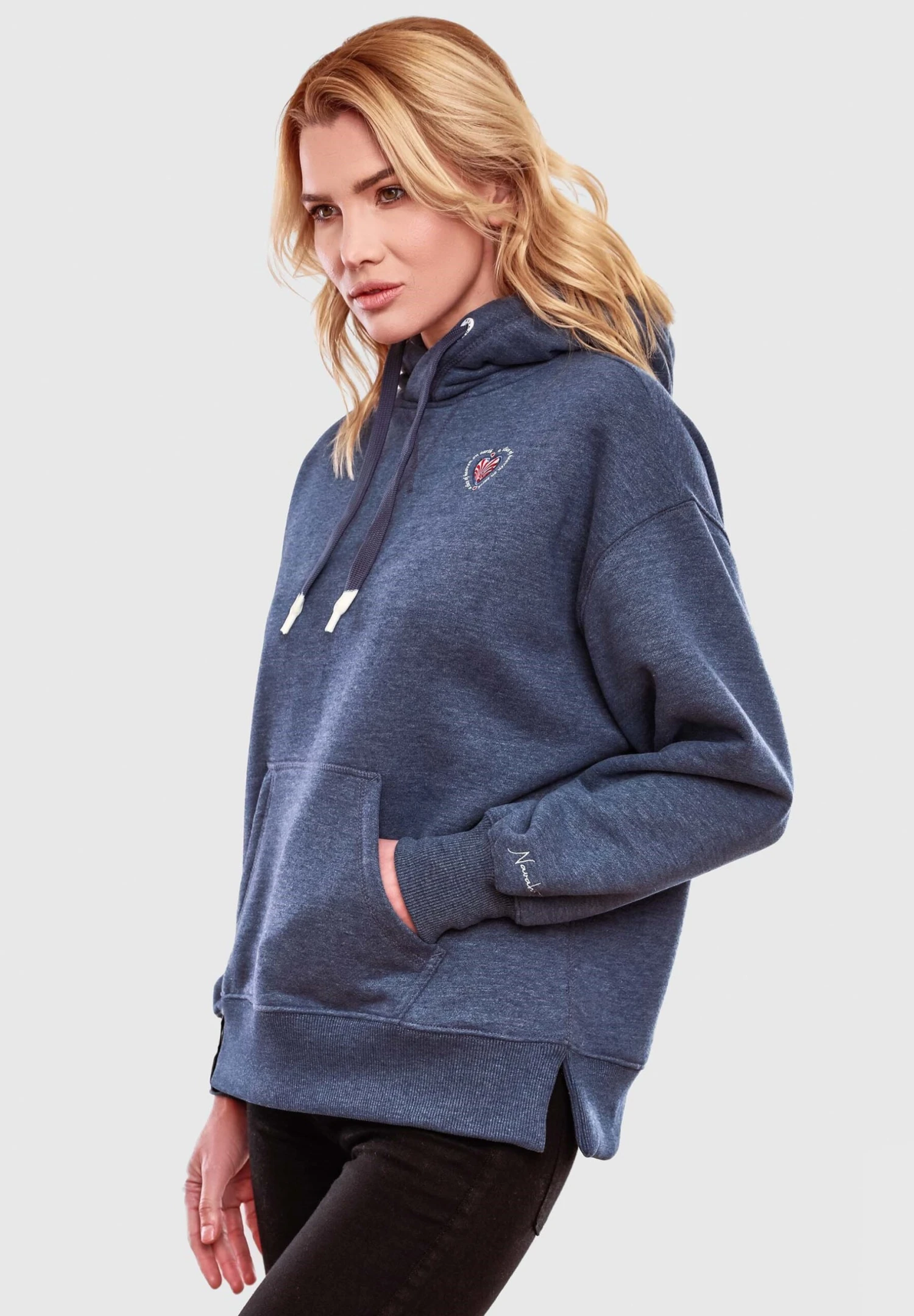 Navahoo Hoodie - Dusty Blue Melange 3 Navahoo Hoodie - Dusty Blue Melange - Afbeelding 3